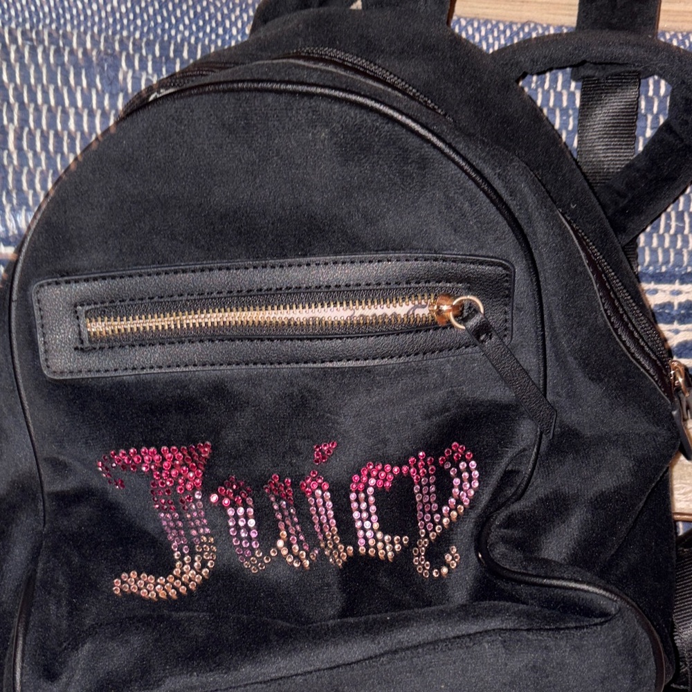Juicy Couture Black and Pink Embellished Backpack